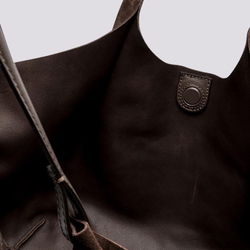 Borsa a spalla Dua medium in suede cioccolato BS 9779 CM-PL 166 GIANNI CHIARINI 