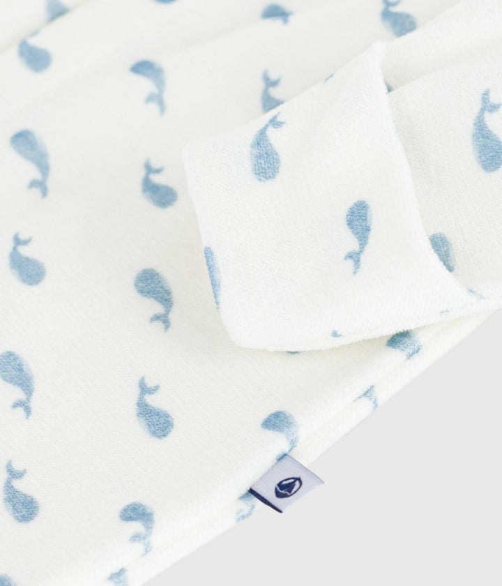 Pigiama in ciniglia con stampa balene neonato A0DZ5 01 PETIT BATEAU 