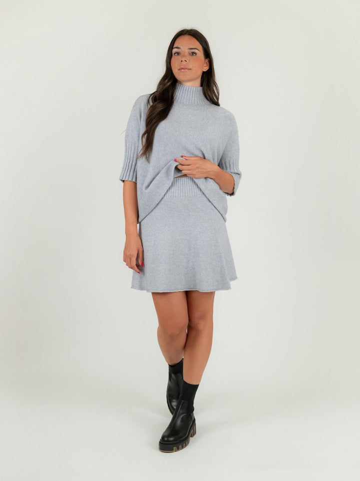 MINI GONNA IN MAGLIA GRIGIO PERLA 0370/286 0020 BIMOR 