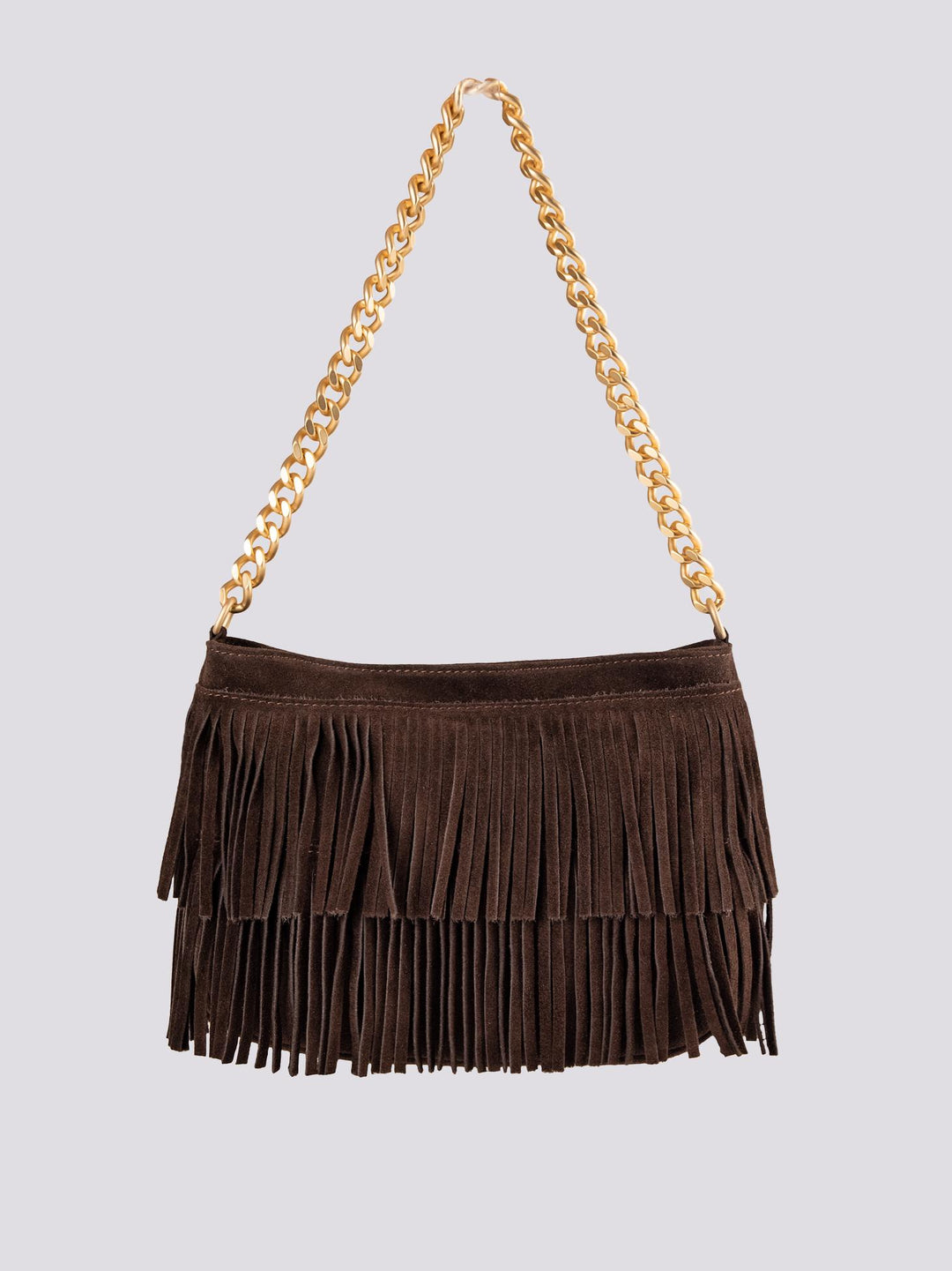 Borsa a tracolla in camoscio con frange marrone Jigly JIGLY T MORO BIMOR 