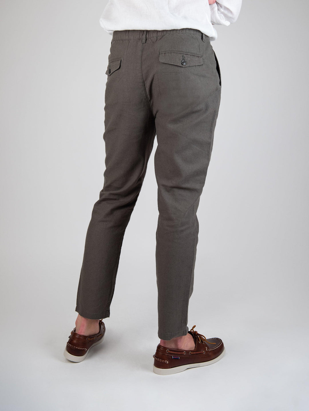 PANTALONE IN LINO E COTONE CON COULISSE