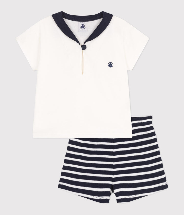 COMPLETO 2 PEZZI CON T-SHIRT ALLA MARINARA