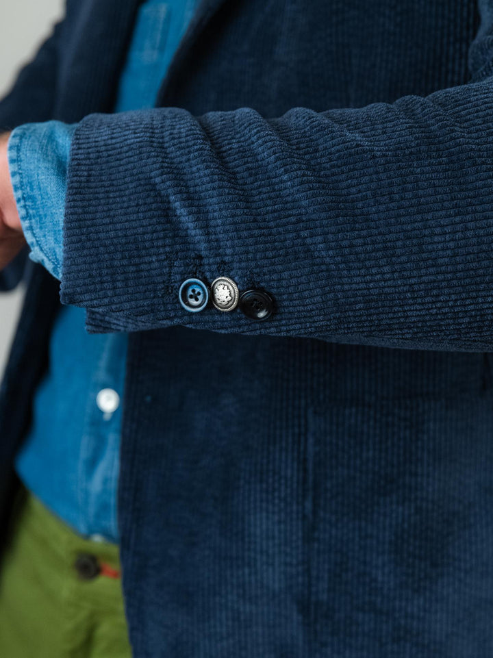 Blazer color blu in velluto a coste CR547 BLU ANDREA MORANDO 