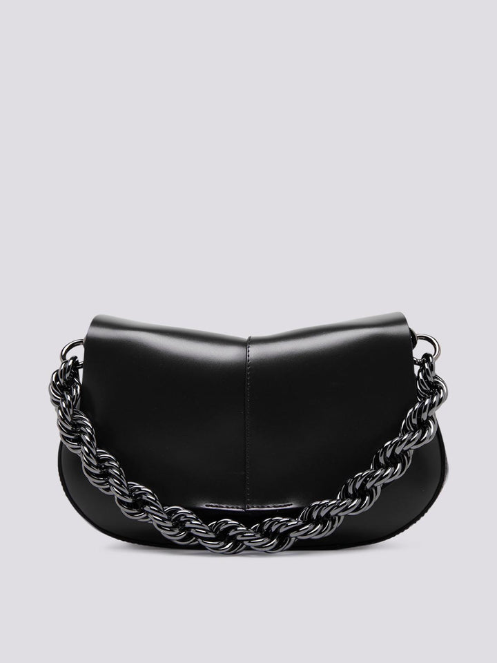Borsa a spalla Helena Round in pelle nera BS 9308 CALF 001 GIANNI CHIARINI 