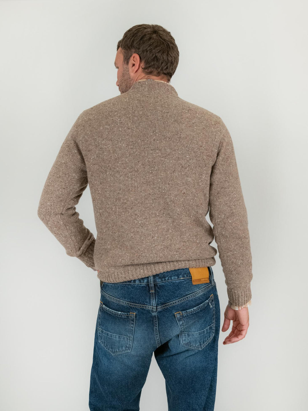 MAGLIONE GIROCOLLO in LANA color FANGO 9131 35 FIESOLI DANIELE 