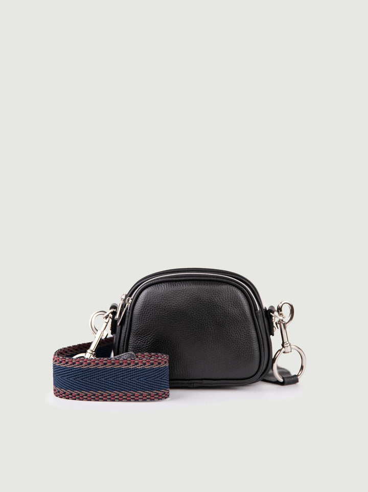 BORSA A TRACOLLA TRIS IN PELLE NERA TRIS NERO ANDREA MORANDO 