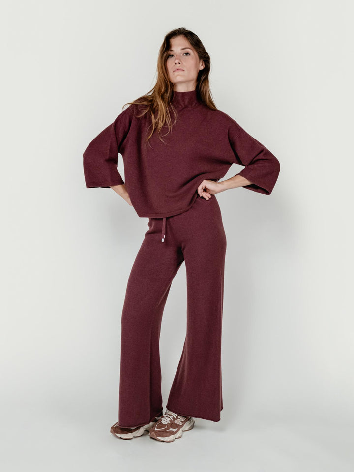 PANTALONI IN MAGLIA BORDEAUX 0370176 2200 BIMOR 