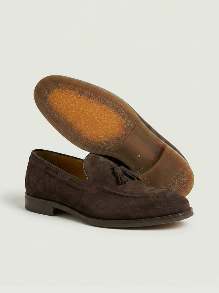 Mocassino tassel loafer in pelle scamosciata testa moro 1840 T.MORO ANDREA MORANDO 