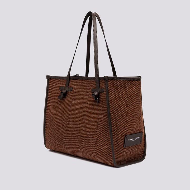 Shopping Marcella in tessuto spiga ginger cioccolato BS 6850/23AI SPIGA 13240 GIANNI CHIARINI 