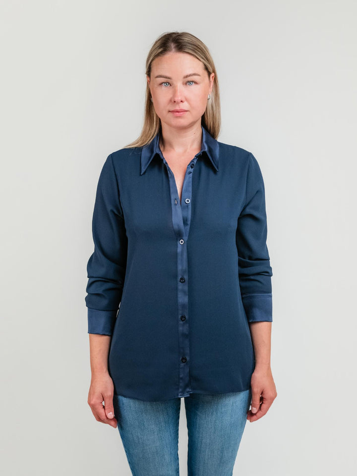 CAMICIA VELATA BLU C4672 BLU ANDREA MORANDO 
