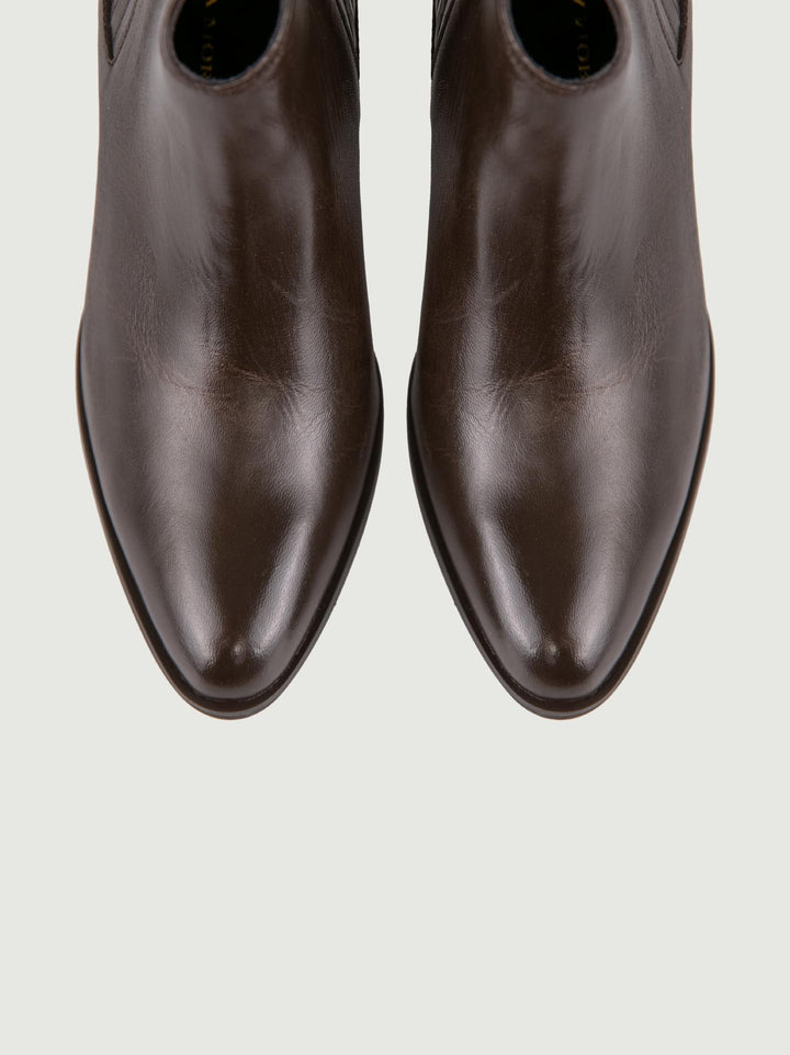 STIVALETTO TEXANO IN PELLE TESTA MORO CON SCOLLO 7348/42 T MORO ANDREA MORANDO 