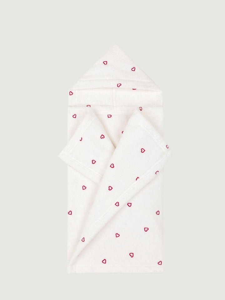 Mantella da bagno con cuori ricamati A0DXK 85 PETIT BATEAU 