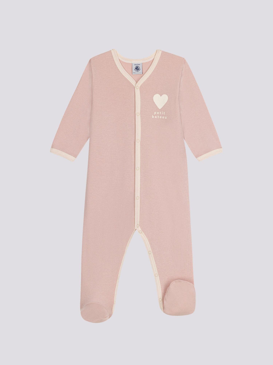 PIGIAMA BEBÈ IN COTONE CON CUORICINO A09HB 03 PETIT BATEAU 