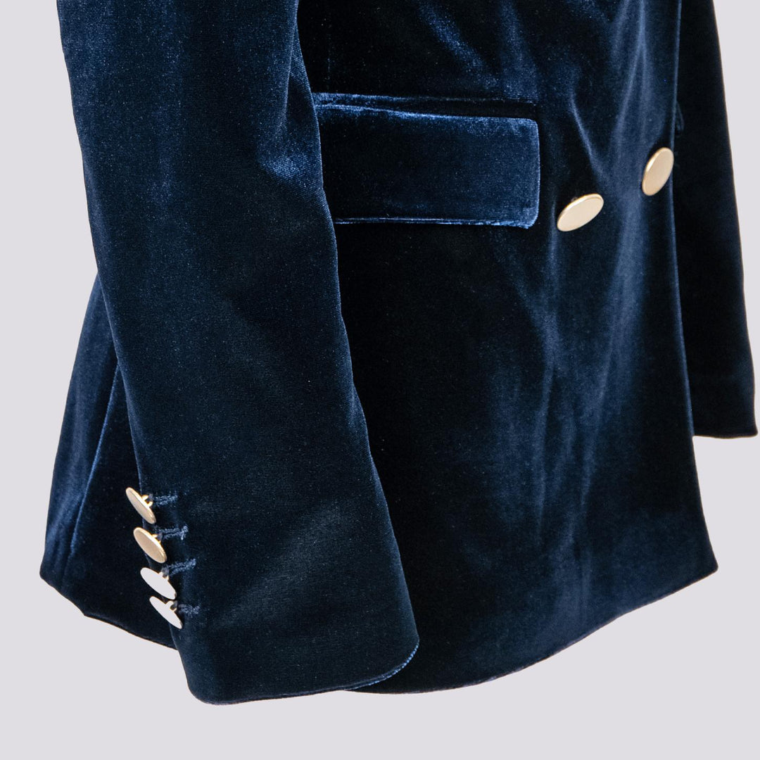 BLAZER DOPPIOPETTO IN VELLUTO BLU 3877/2894 111 ANDREA MORANDO 