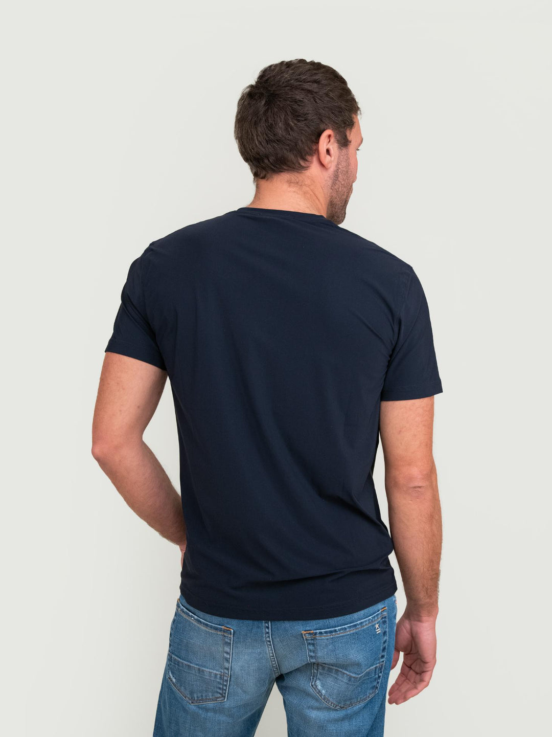 T-SHIRT SOTTO GIACCA GIROCOLLO BLU NAVY OF1S2S4T005M 174 ANDREA MORANDO 