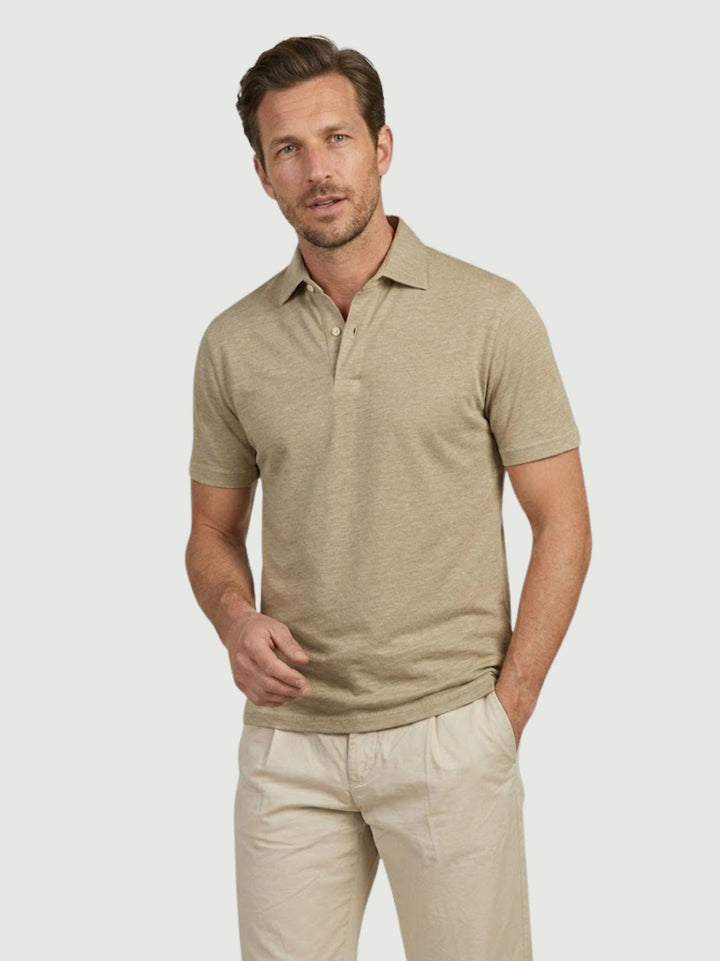 Polo in jersey lino cotone beige BU26S08POJERSEYLINCOT 506 ANDREA MORANDO 