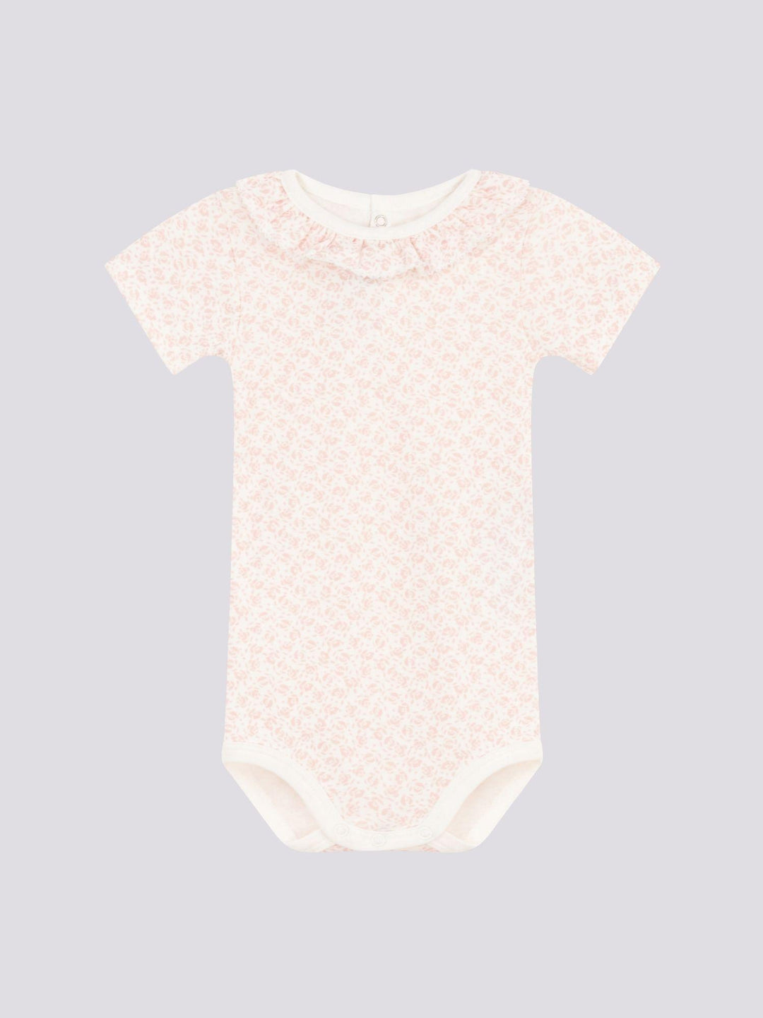 BODY ROSA IN COTONE A MANICA CORTA E CON COLLETTO A0A15 03 PETIT BATEAU 