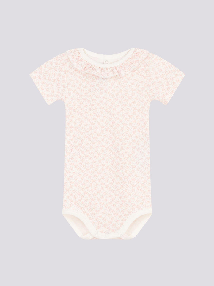 BODY ROSA IN COTONE A MANICA CORTA E CON COLLETTO A0A15 03 PETIT BATEAU 