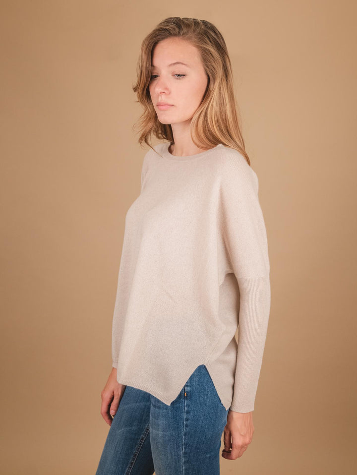 MAGLIA OVER IN CASHMERE ECO-FRIENDLY BEIGE ASTRID GREGE ABSOLUT CASHMERE 
