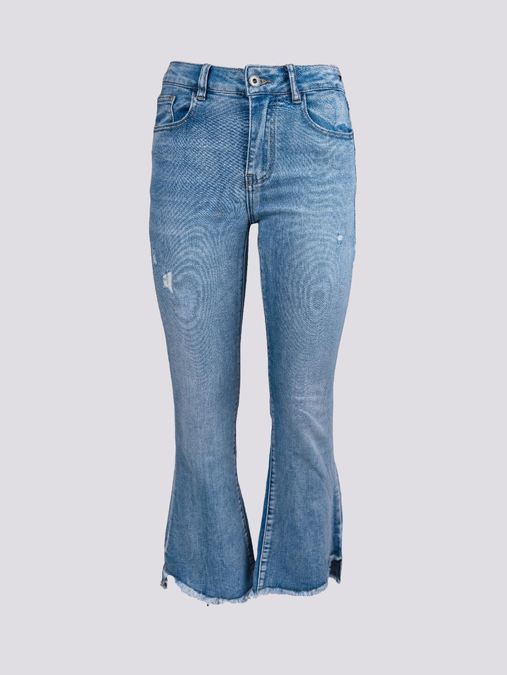 Jeans elasticizzato con spacco laterale 6826/26 DENIM CHIARO ANDREA MORANDO 