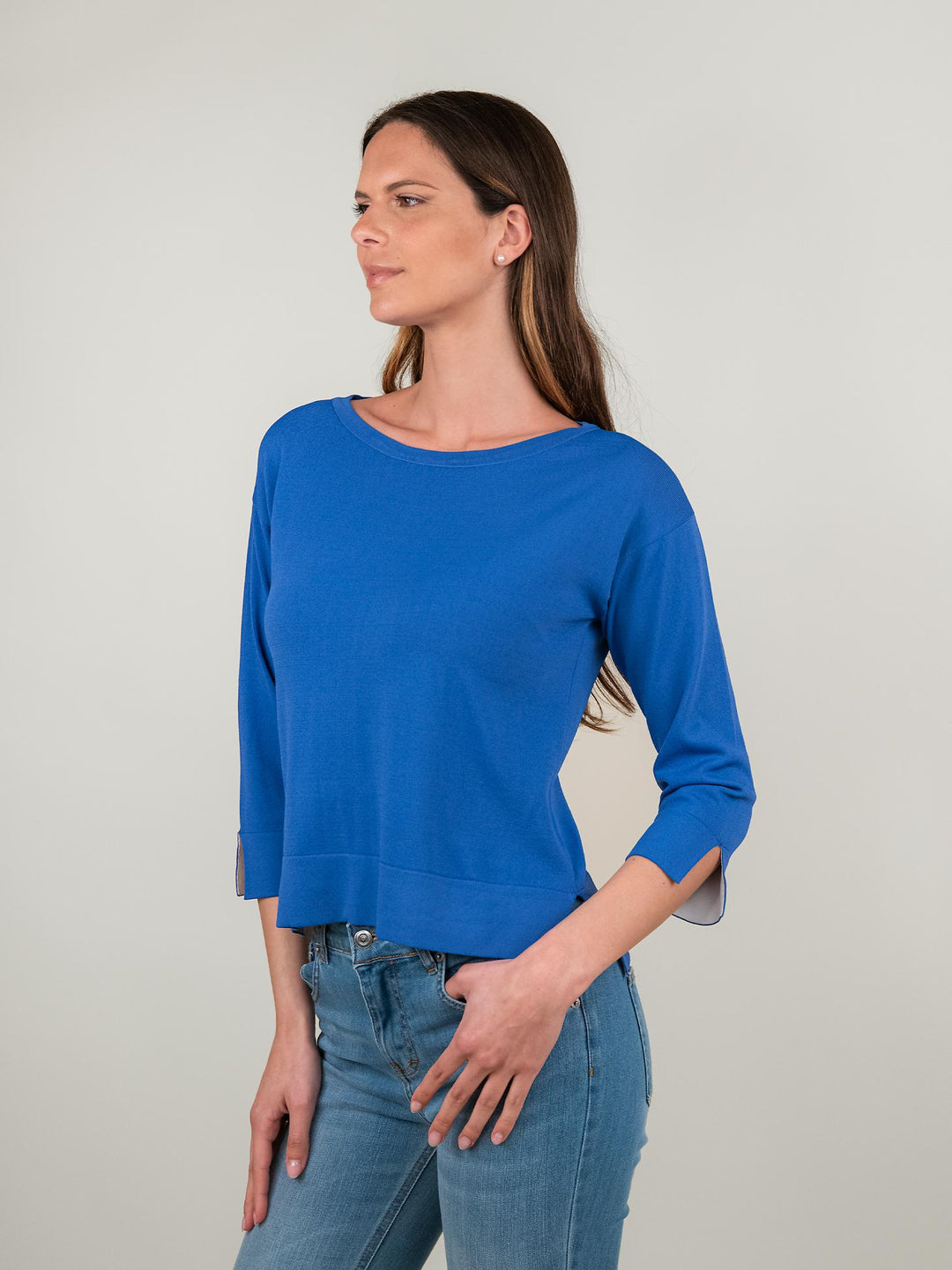 MAGLIA BLUETTE SCOLLO A BARCHETTA 2416106 74 ANDREA MORANDO 