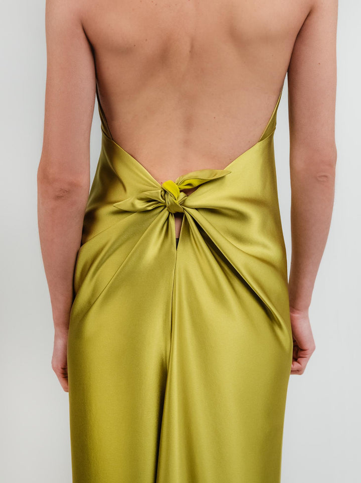 ABITO SCOLLO DRAPPEGGIATO PISTACCHIO