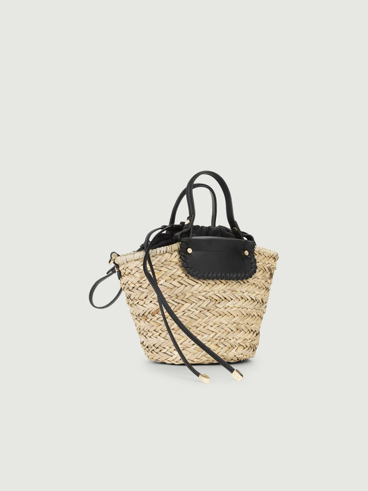 Mini shopper Vanna in paglia VANNA NERO V73 