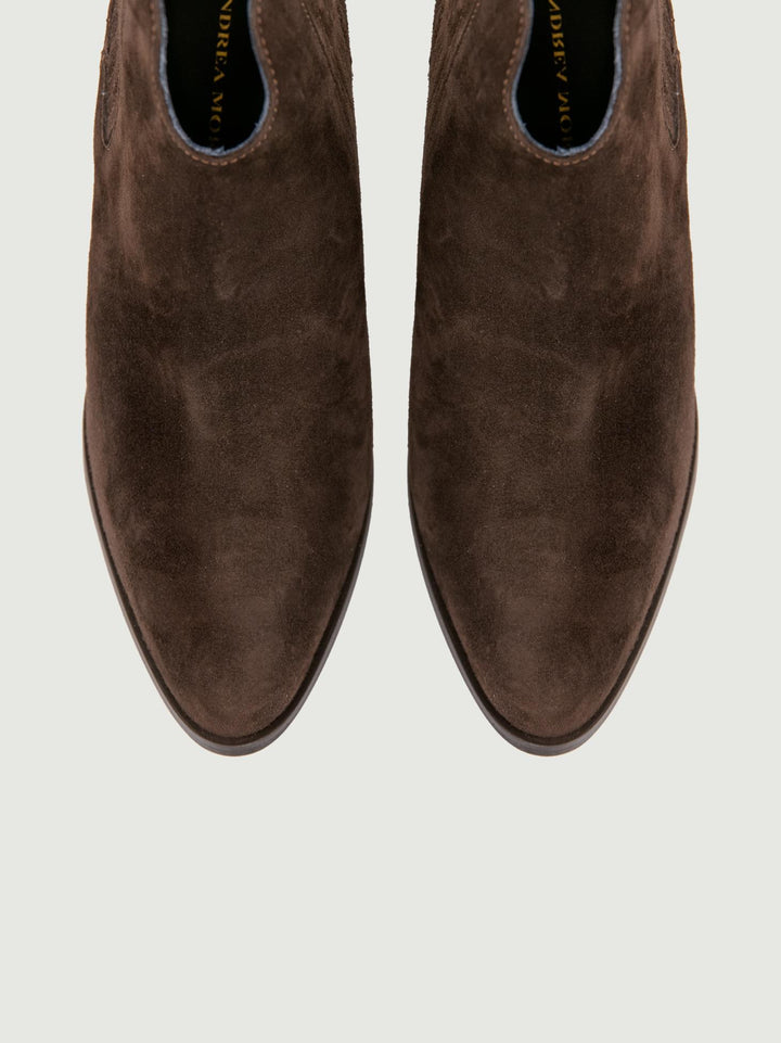 STIVALETTO TEXANO SCAMOSCIATO TESTA MORO CON SCOLLO 7348/42CAM T MORO ANDREA MORANDO 