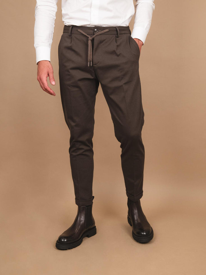 PANTALONE CON COULISSE ELASTICIZZATO VERDE MILITARE OF1CT00P001 131 ANDREA MORANDO 