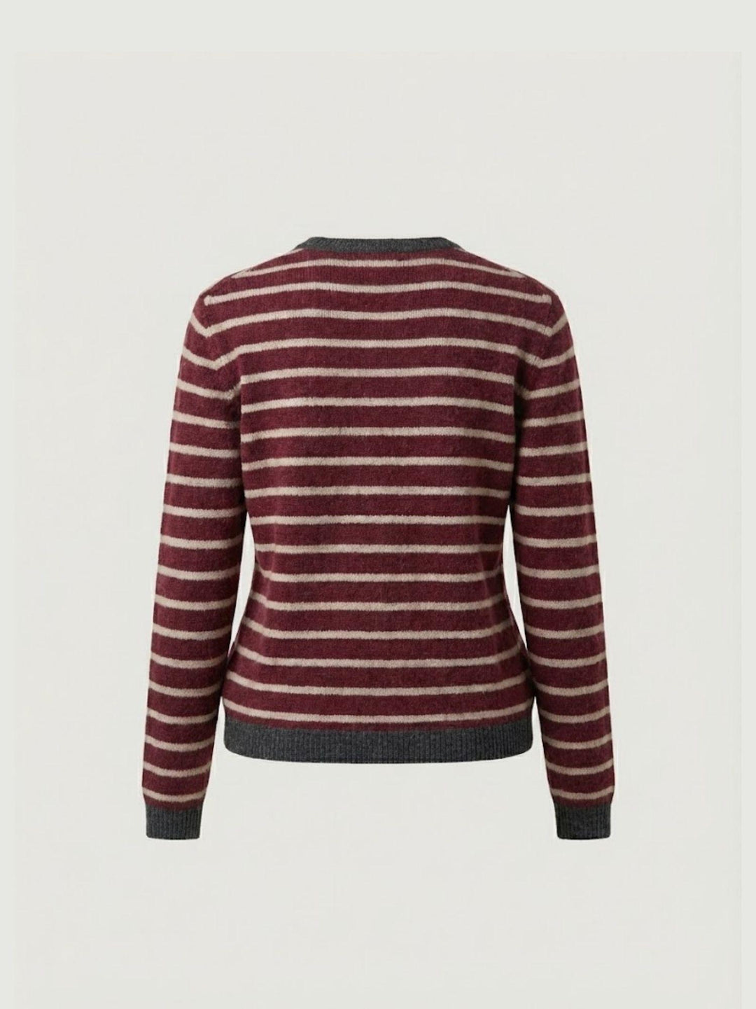 MAGLIA VINO A RIGHE BEIGE 10848 VINO ANDREA MORANDO 