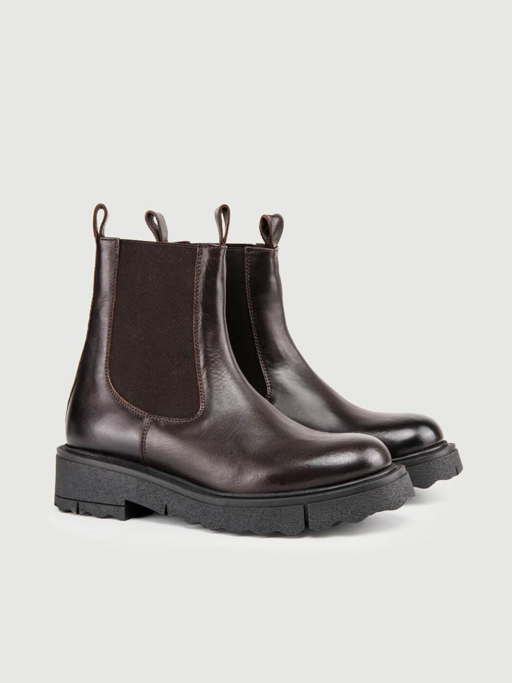 STIVALETTO BEATLES IN PELLE SPAZZOLATA TESTA MORO 5208-13 CRUST ANDREA MORANDO 