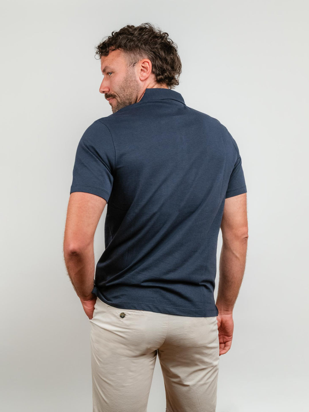 POLO IN JERSEY BLU NAVY