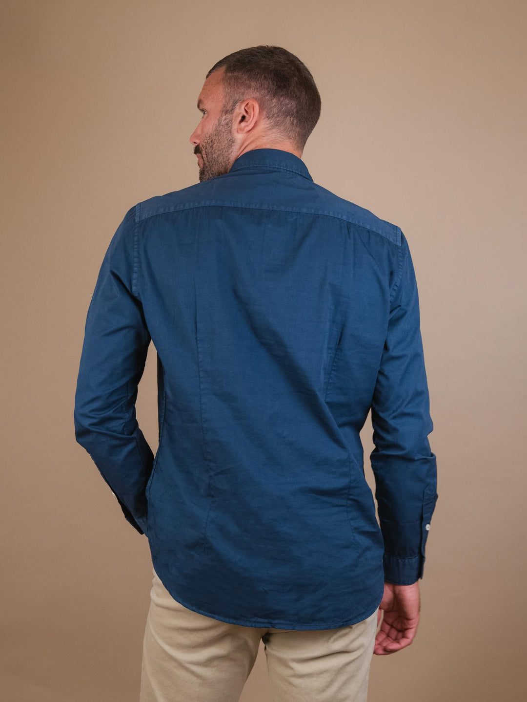 CAMICIA REGULAR IN COTONE BLU BU24W02CAGAB165PFD 215 ANDREA MORANDO 
