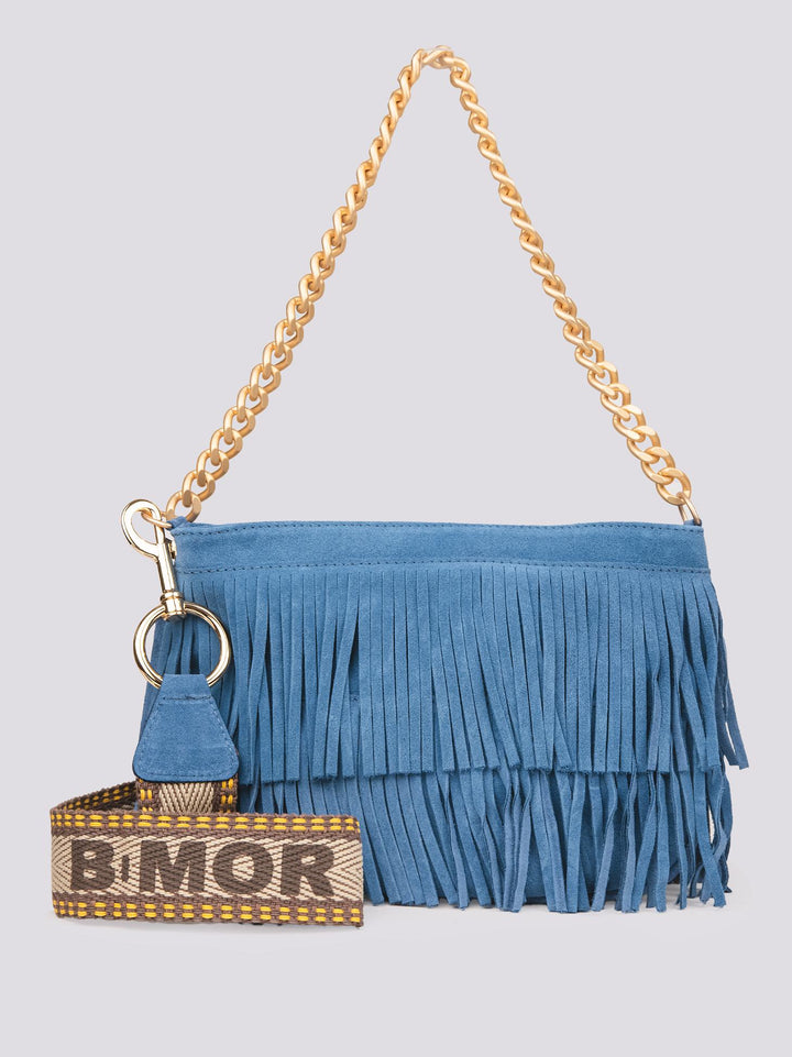 Borsa a tracolla in camoscio con frange carta zucchero Jigly JIGLY JEANS BIMOR 