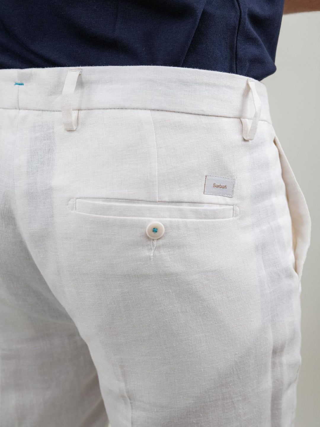 PANTALONE IN MISTO LINO PANNA P-CYRUS-S124921 018 ANDREA MORANDO 