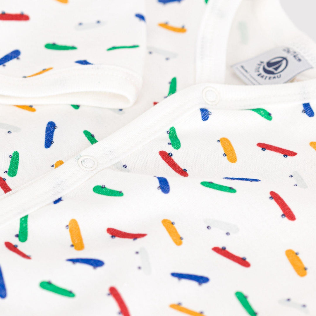 PIGIAMA BEBÈ IN COTONE CON STAMPA SKATEBOARD A09QD 01 PETIT BATEAU 