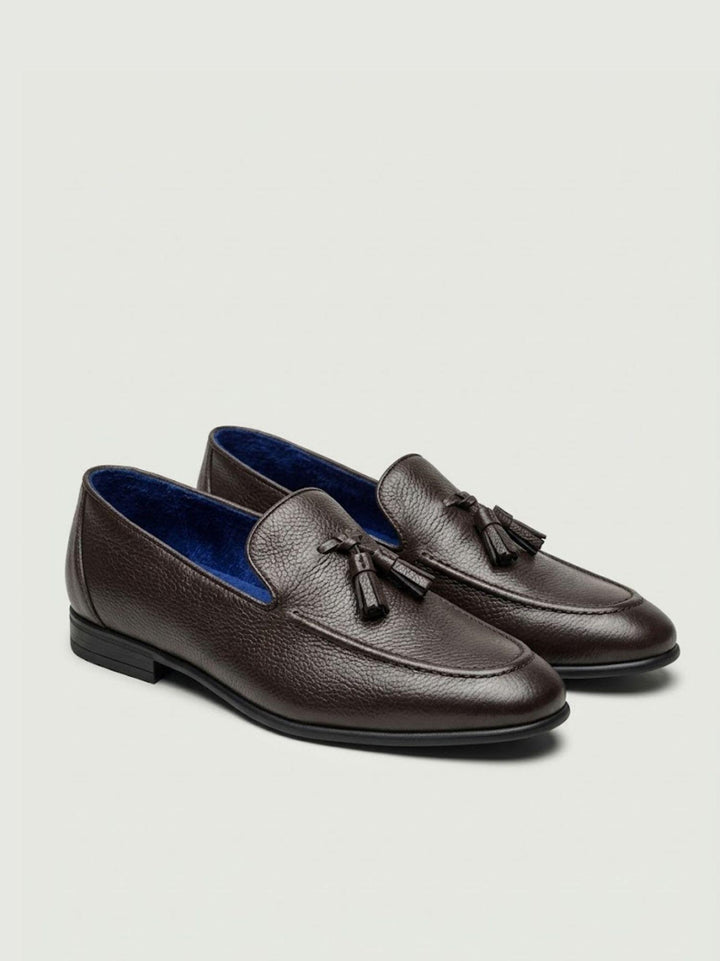 Mocassino Tassel Loafer in pelle martellata testa di moro 2025 NPP SAXONE 