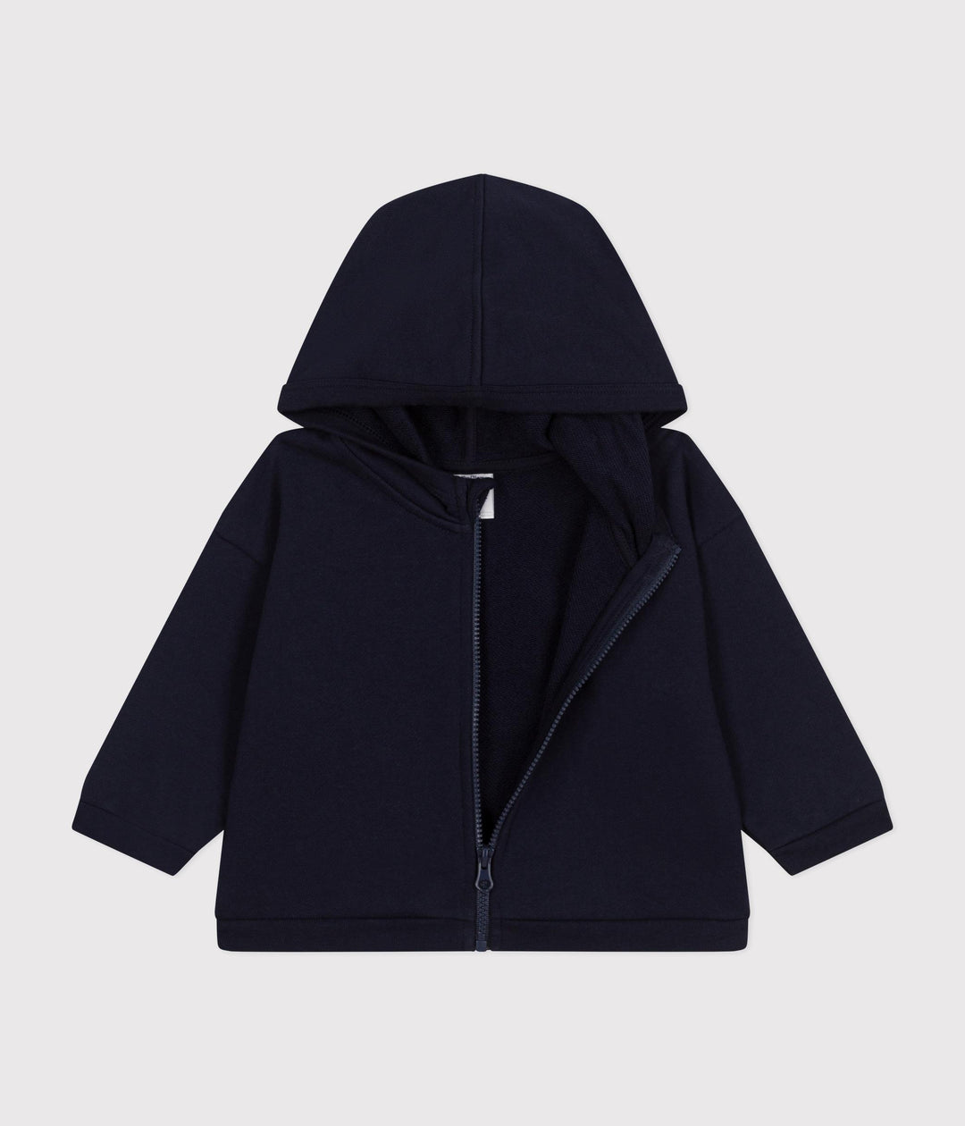 FELPA BLU CON CAPPUCCIO IN TESSUTO FELPATO PER BEBÈ A0A24 01 PETIT BATEAU 