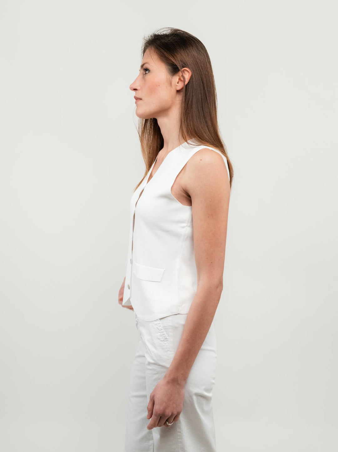 GILET IN MAGLIA BIANCO