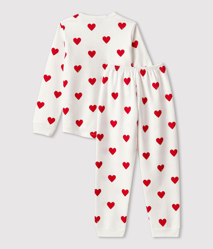 PIGIAMA BAMBINO FANTASIA CUORI IN MOLLETON A00FR 01 PETIT BATEAU 