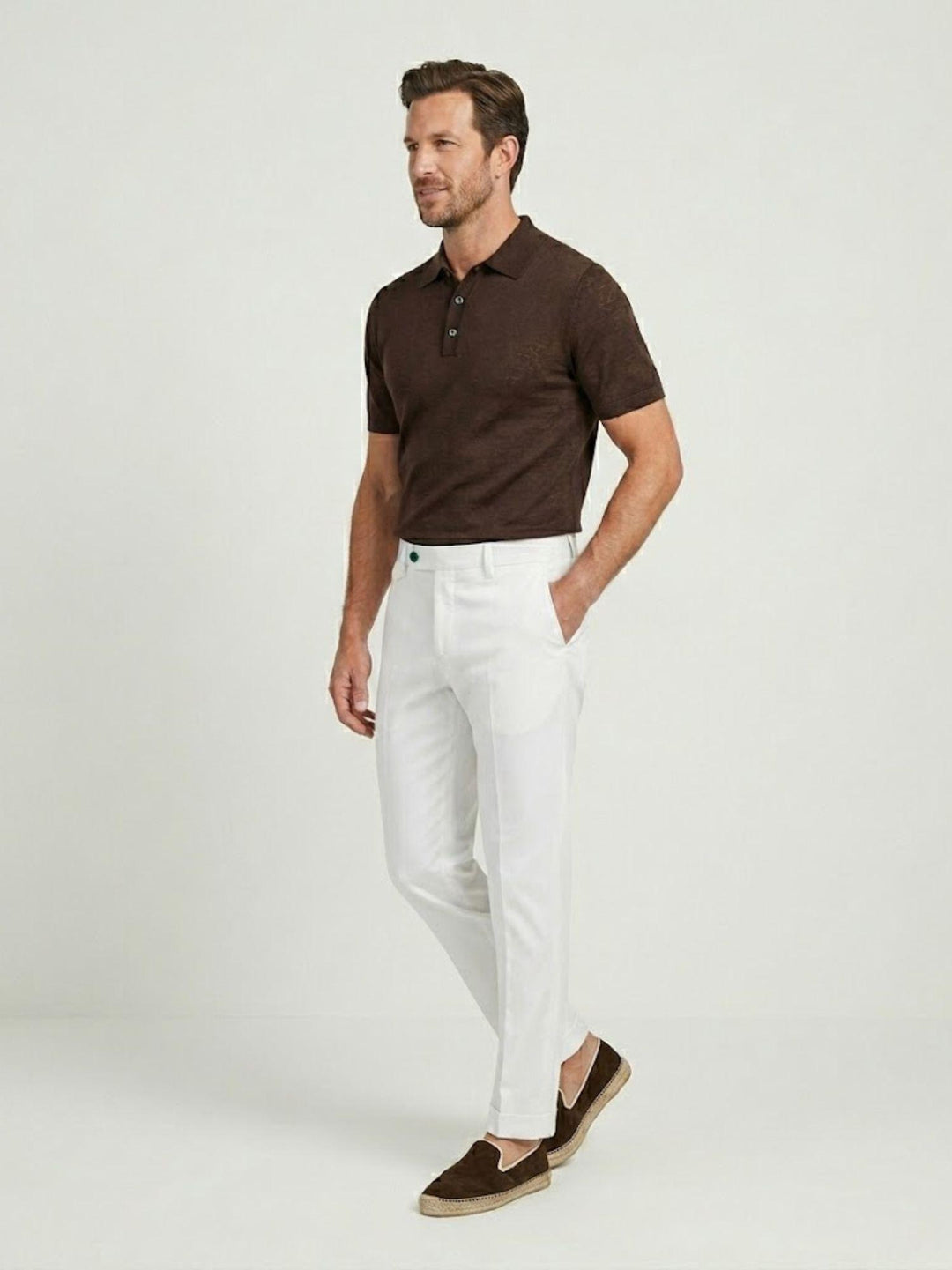 Pantalone chino con taschino bianco P-MARK 13 ANDREA MORANDO 
