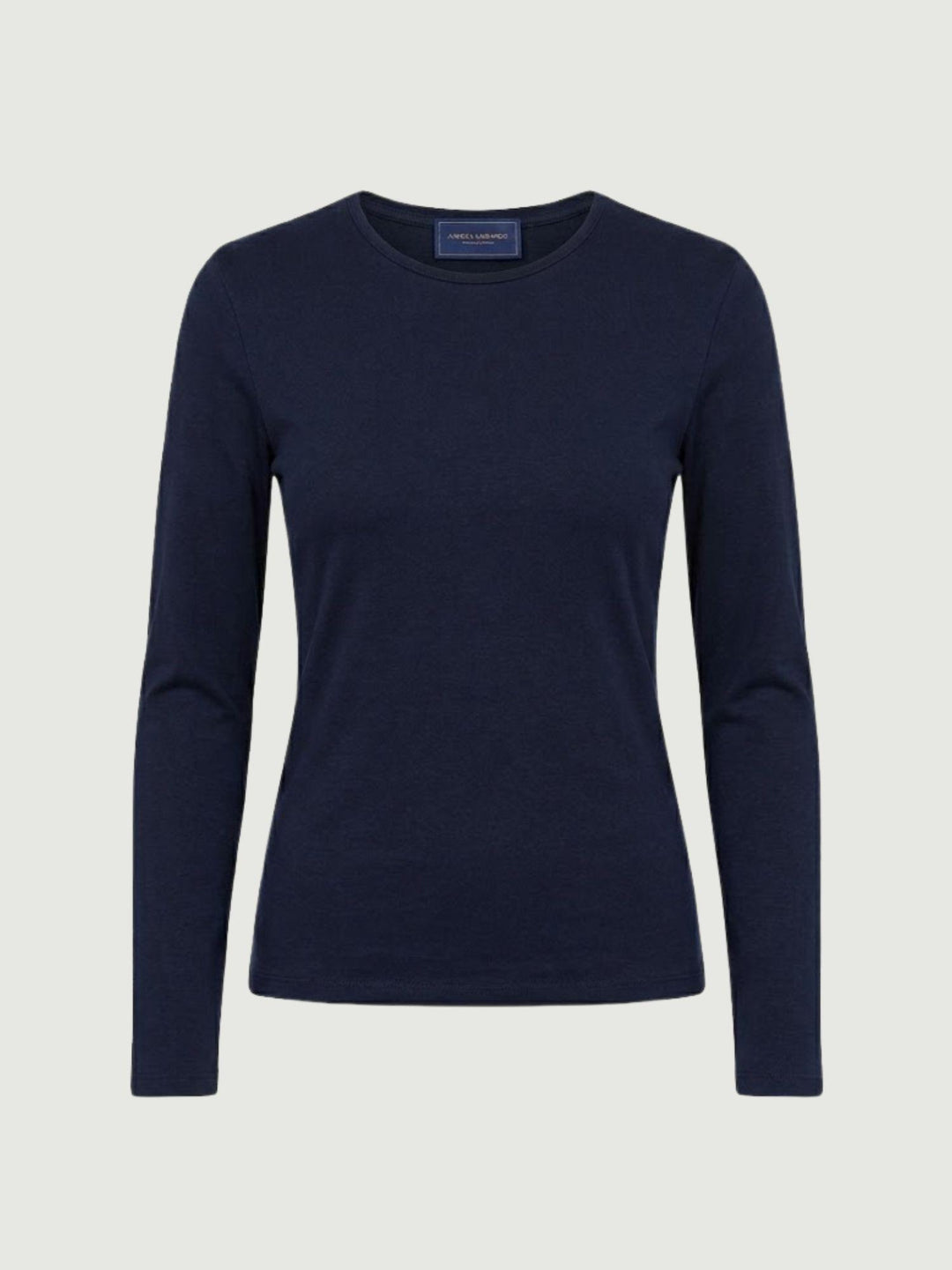T-shirt manica lunga girocollo in cotone blu 8182 BLU ANDREA MORANDO 