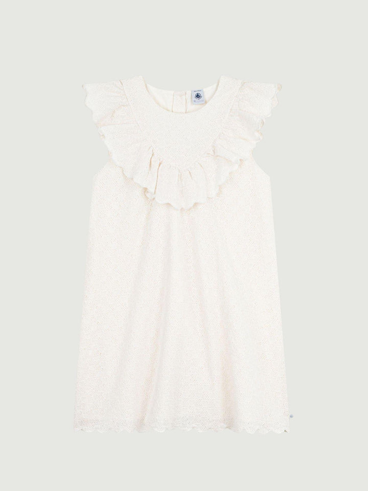 Vestito in sangallo traforato bianco A0EZY 01 PETIT BATEAU 