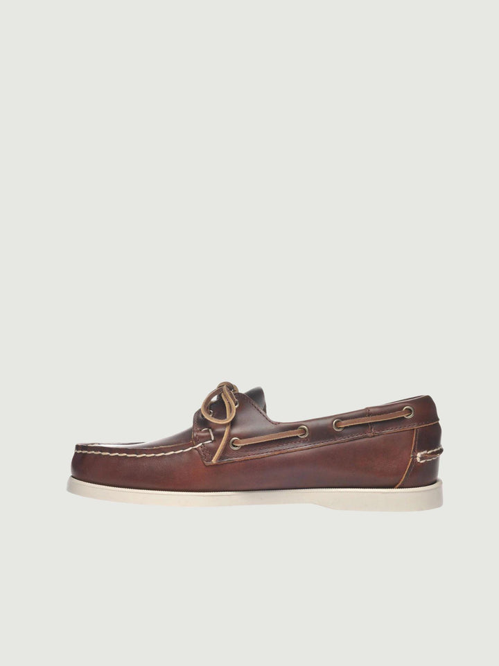 Mocassino da barca Dockside Portland Waxed in Pelle Marrone