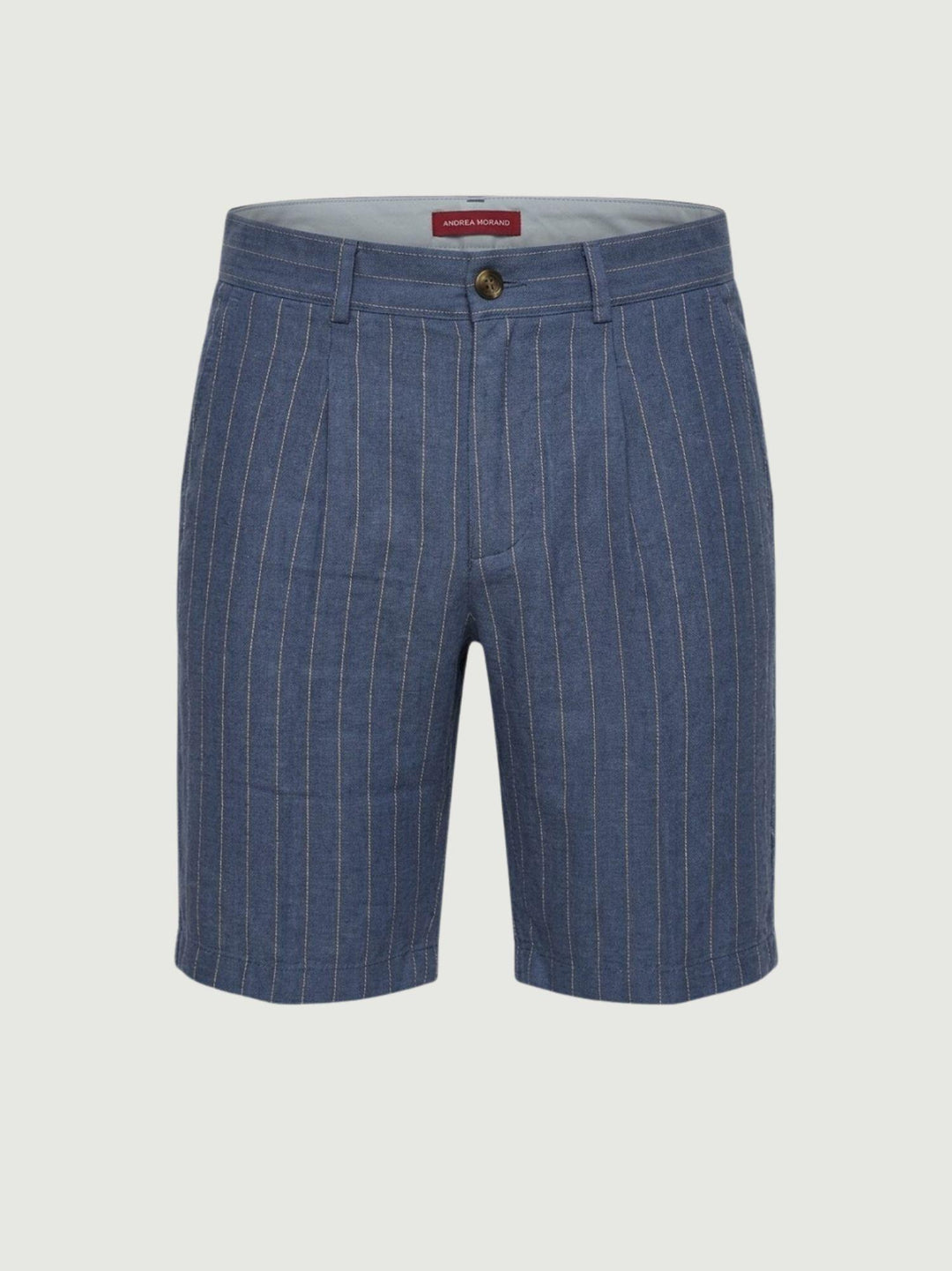 Bermuda in lino e cotone blu a righe BU26S48BEPA1574LINCOT 200 ANDREA MORANDO 