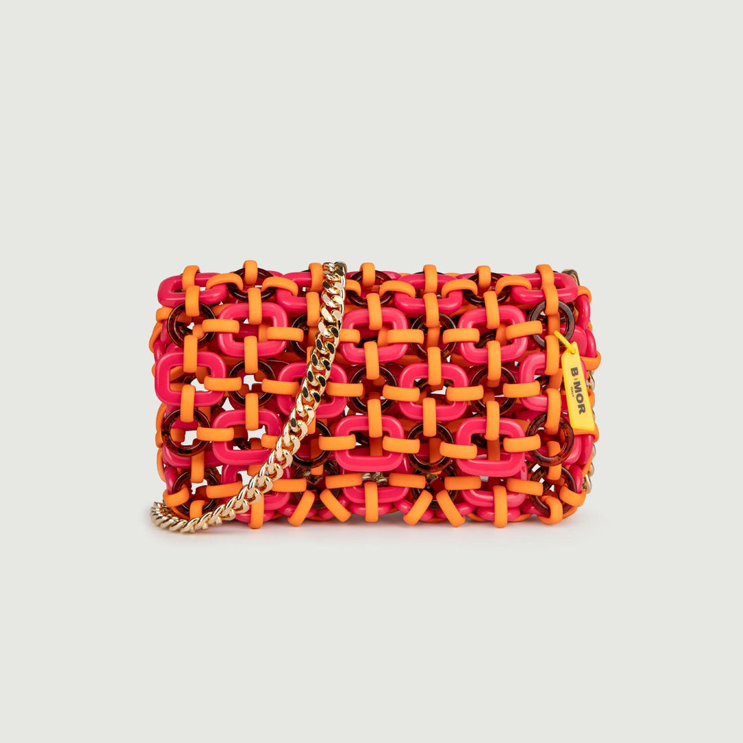 CLUTCH IN RESINA MULTICOLOR FUCSIA "SHELL" SHELL FUCSIA BIMOR 