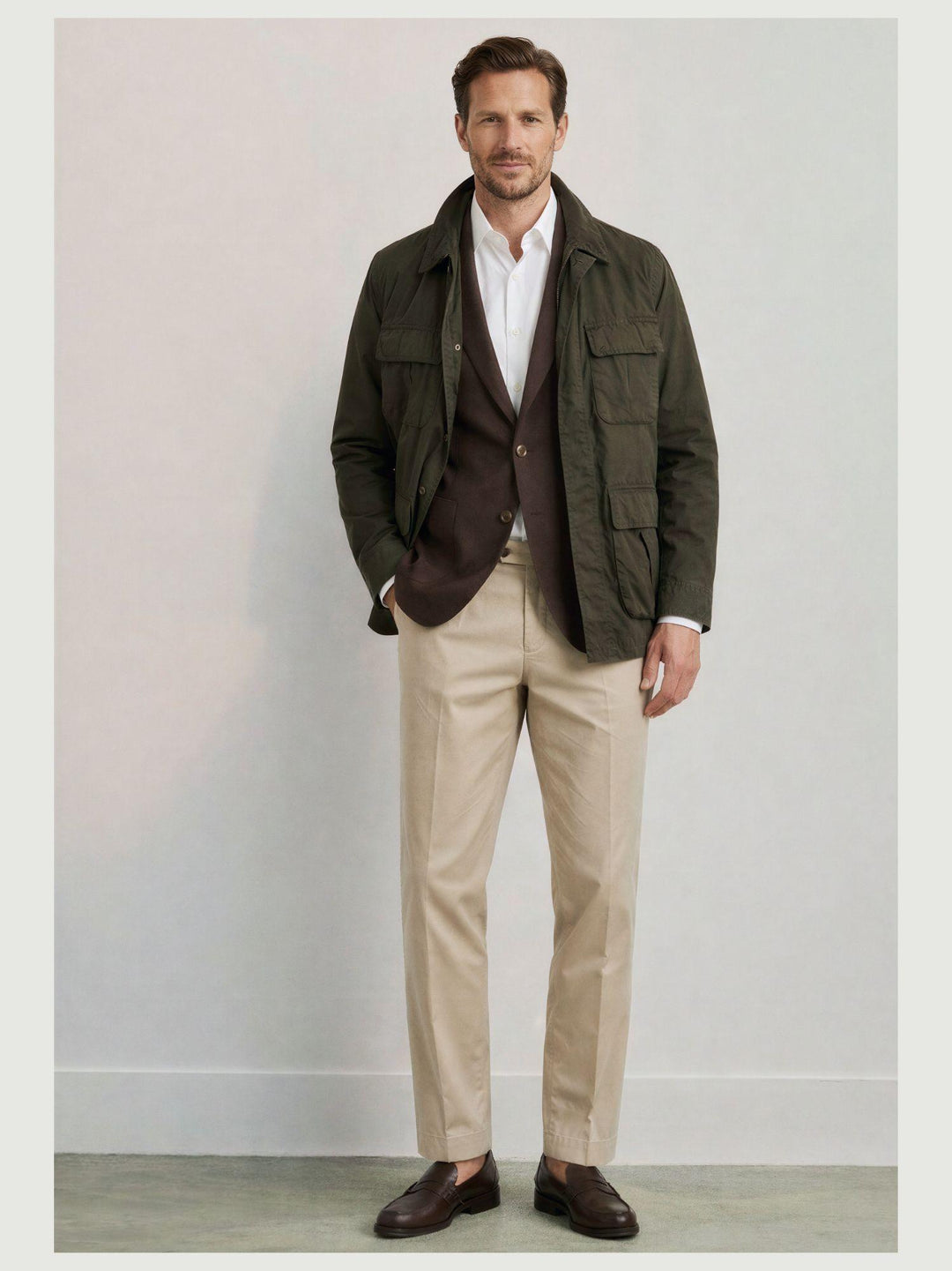 Field Jacket in cotone army green BU26S06GIPA977 301 ANDREA MORANDO 