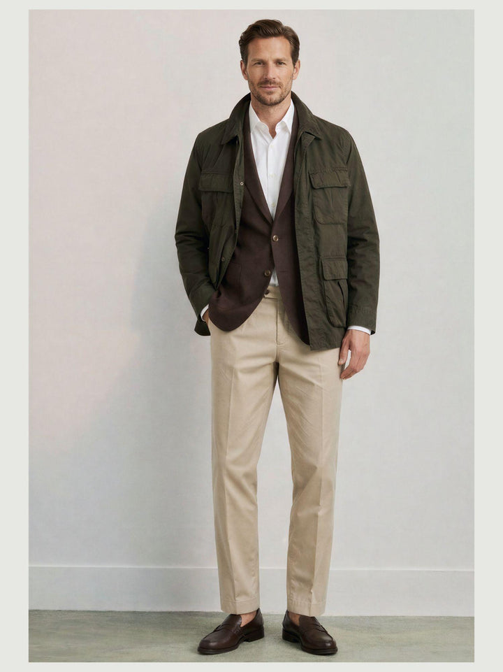 Field Jacket in cotone army green BU26S06GIPA977 301 ANDREA MORANDO 