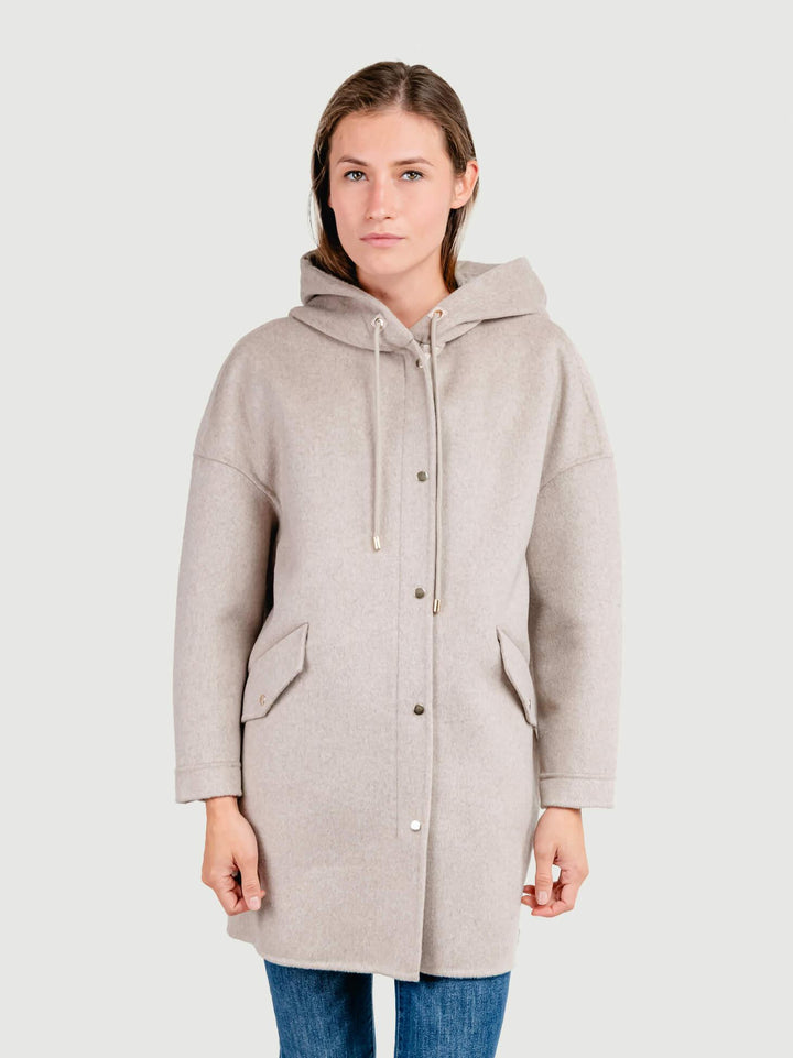 CAPPOTTO PARKA MICHELLE IN LANA BEIGE MICHELLE BEIGE ANDREA MORANDO 