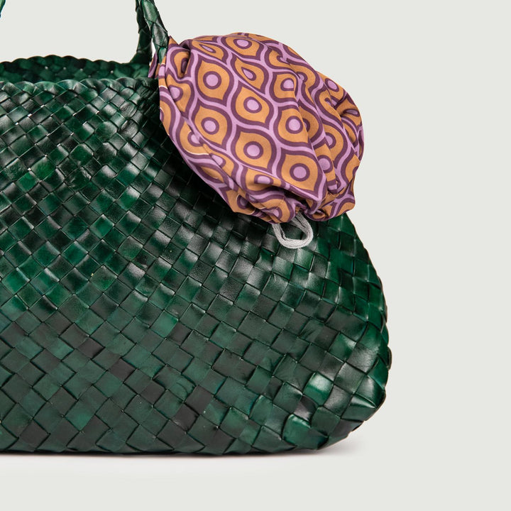 BORSA SHOPPER IN PELLE INTRECCIATA VERDE FAVIGNANA 76 JACK LEATHER 